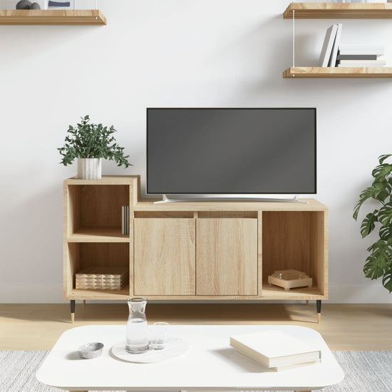 Tv-meubel 100x35x55 cm bewerkt hout sonoma eikenkleurig MeubelReus