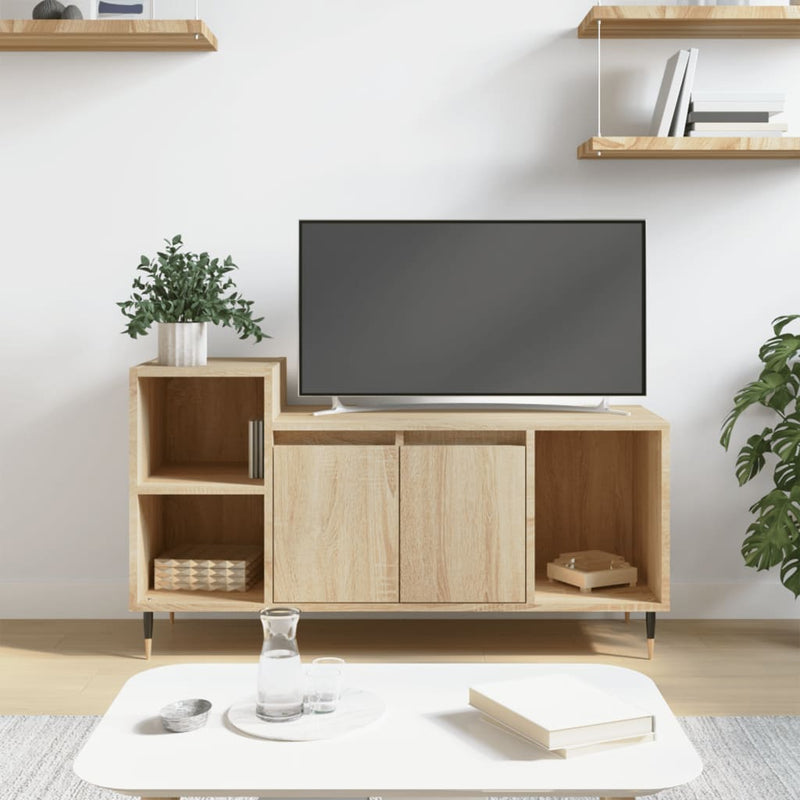 Tv-meubel 100x35x55 cm bewerkt hout sonoma eikenkleurig MeubelReus
