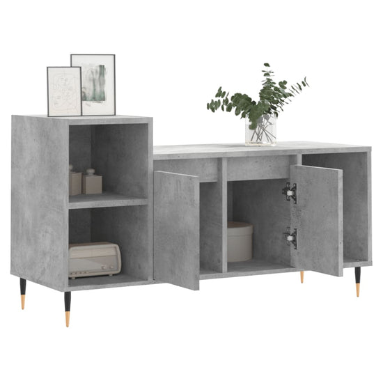 Tv-meubel 100x35x55 cm bewerkt hout betongrijs MeubelReus