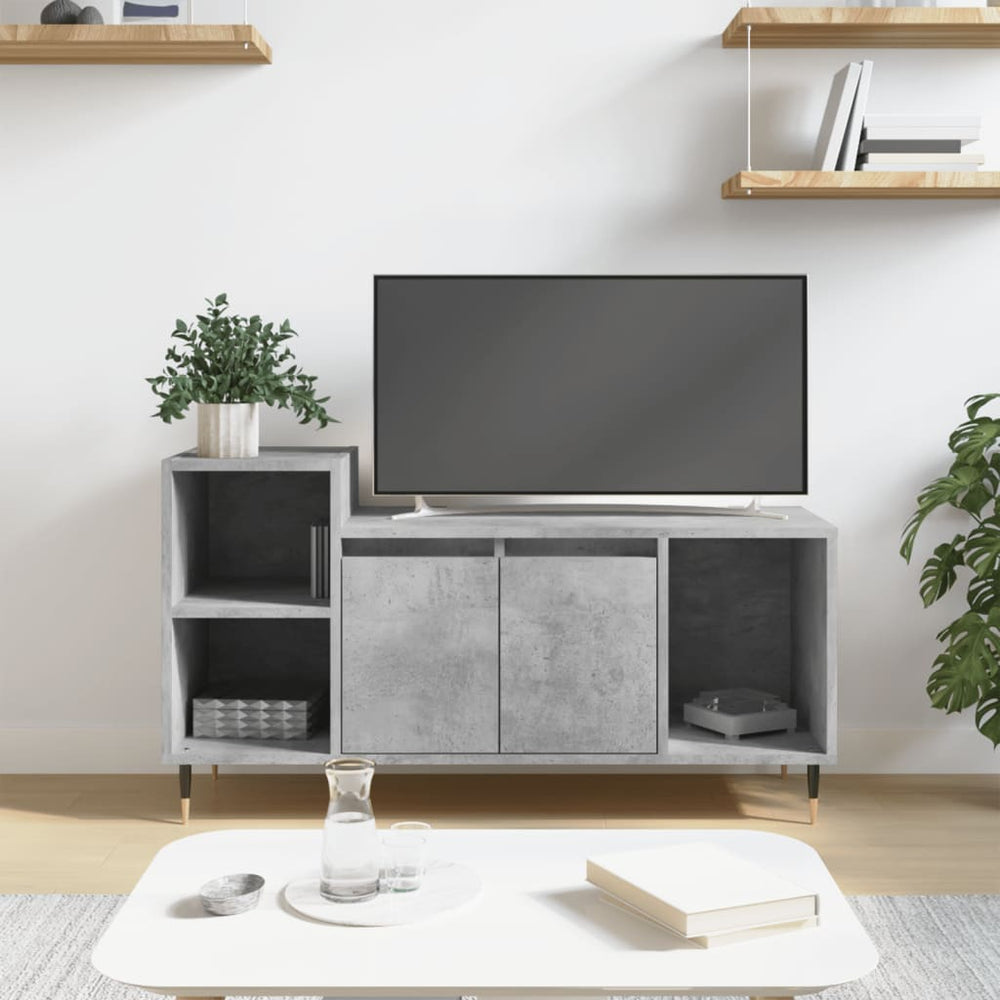 Tv-meubel 100x35x55 cm bewerkt hout betongrijs MeubelReus