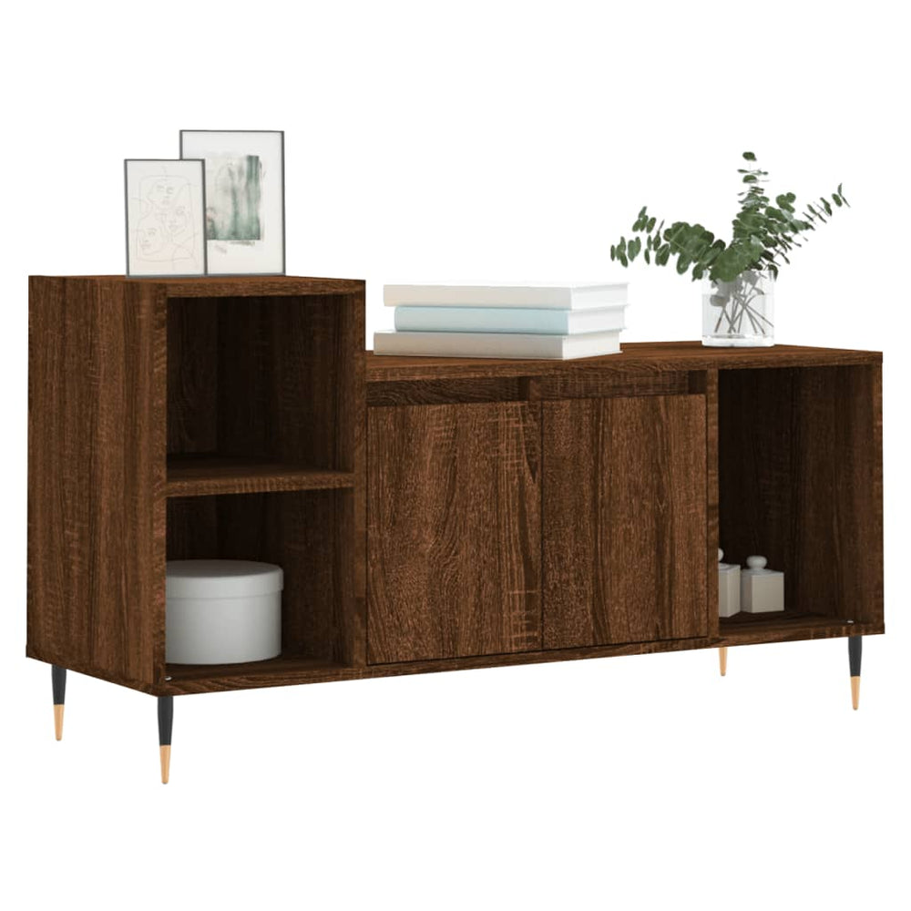 Tv-meubel 100x35x55 cm bewerkt hout bruin eikenkleur MeubelReus