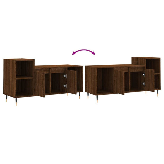 Tv-meubel 100x35x55 cm bewerkt hout bruin eikenkleur MeubelReus