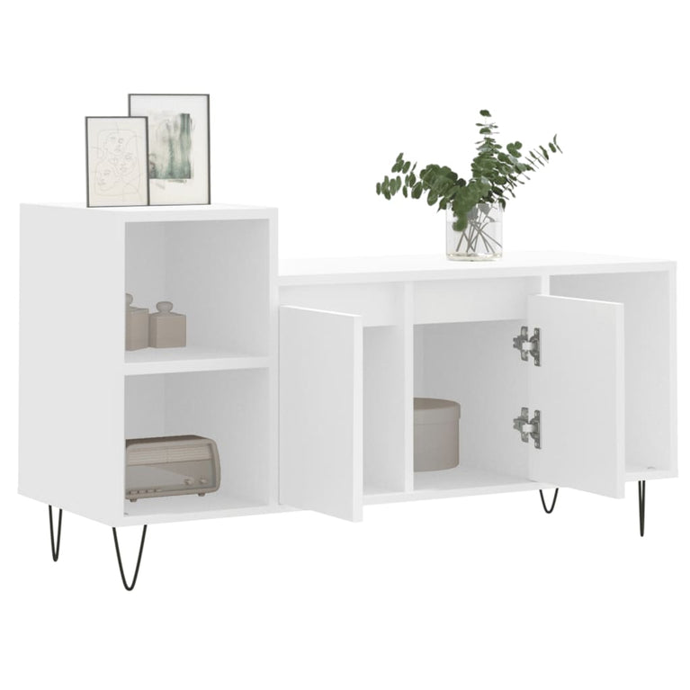 Tv-meubel 100x35x55 cm bewerkt hout wit MeubelReus