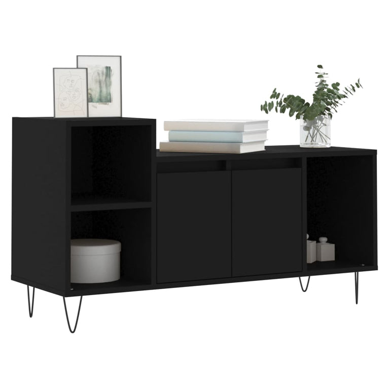 Tv-meubel 100x35x55 cm bewerkt hout zwart MeubelReus