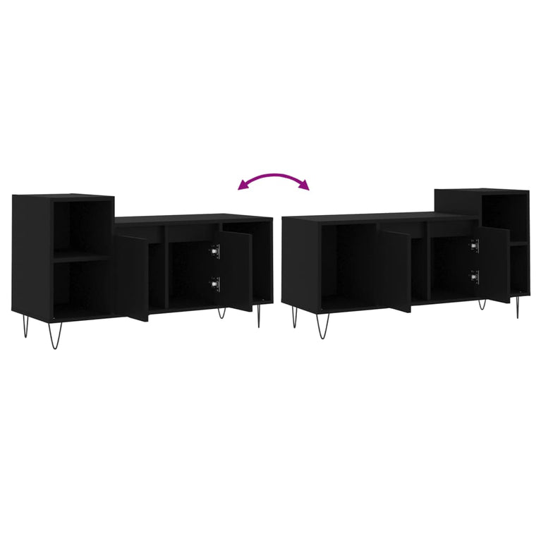 Tv-meubel 100x35x55 cm bewerkt hout zwart MeubelReus