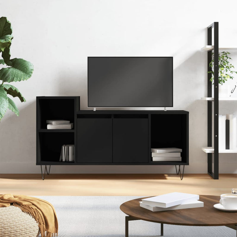 Tv-meubel 100x35x55 cm bewerkt hout zwart MeubelReus
