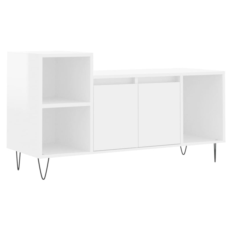 Tv-meubel 100x35x55 cm bewerkt hout hoogglans wit MeubelReus