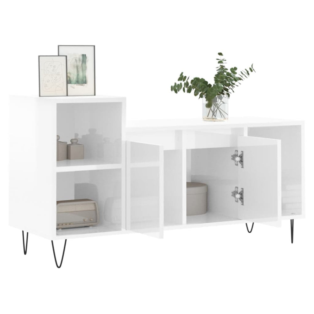 Tv-meubel 100x35x55 cm bewerkt hout hoogglans wit MeubelReus