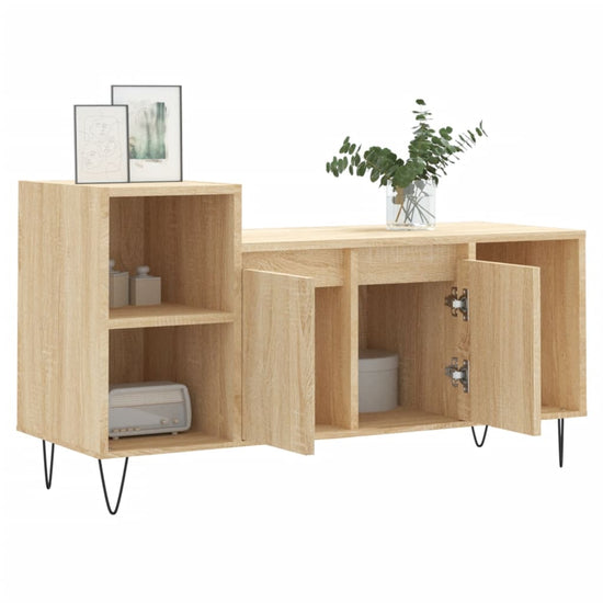 Tv-meubel 100x35x55 cm bewerkt hout sonoma eikenkleurig MeubelReus