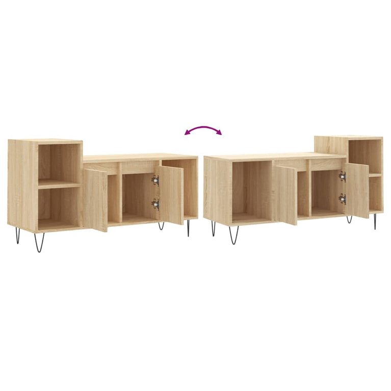 Tv-meubel 100x35x55 cm bewerkt hout sonoma eikenkleurig MeubelReus