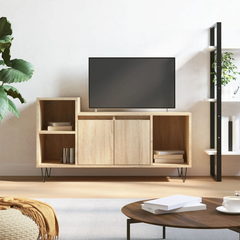 Tv-meubel 100x35x55 cm bewerkt hout sonoma eikenkleurig MeubelReus