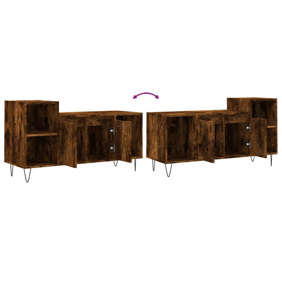 Tv-meubel 100x35x55 cm bewerkt hout gerookt eikenkleurig MeubelReus