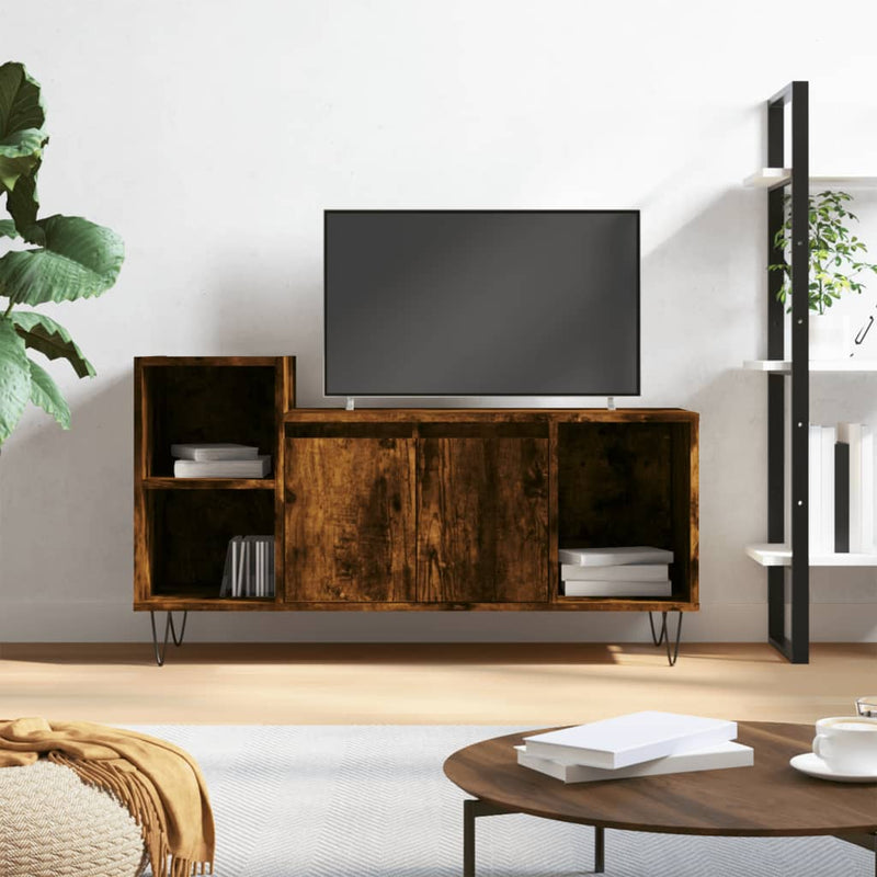 Tv-meubel 100x35x55 cm bewerkt hout gerookt eikenkleurig MeubelReus