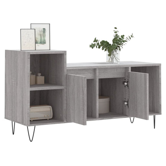 Tv-meubel 100x35x55 cm bewerkt hout grijs sonoma eikenkleurig MeubelReus