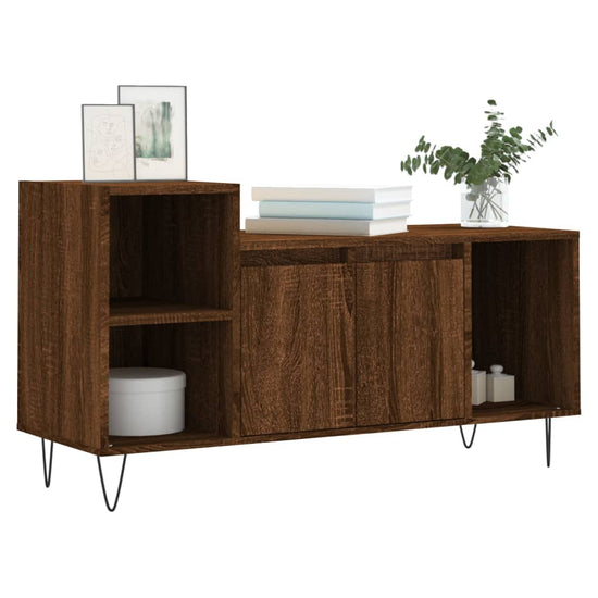Tv-meubel 100x35x55 cm bewerkt hout bruin eikenkleur MeubelReus