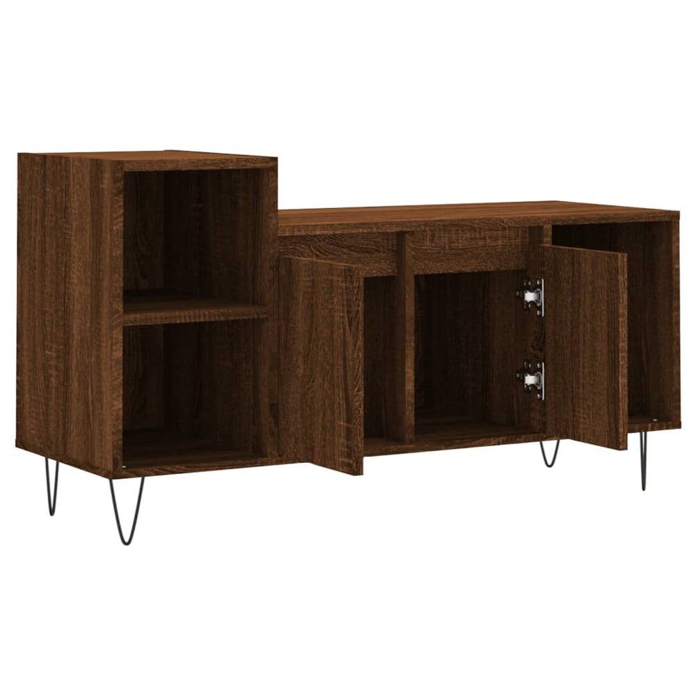 Tv-meubel 100x35x55 cm bewerkt hout bruin eikenkleur MeubelReus