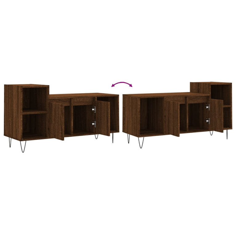 Tv-meubel 100x35x55 cm bewerkt hout bruin eikenkleur MeubelReus