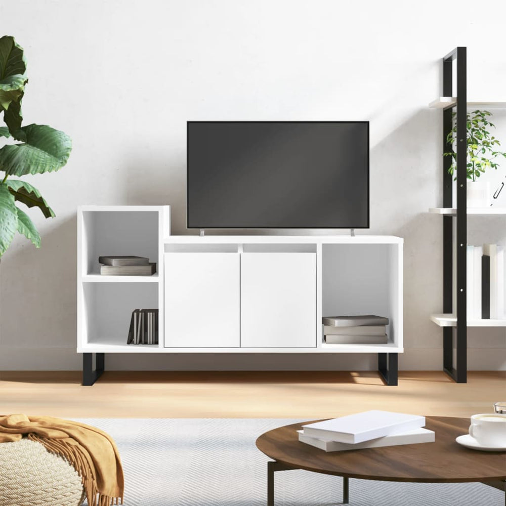 Tv-meubel 100x35x55 cm bewerkt hout wit MeubelReus