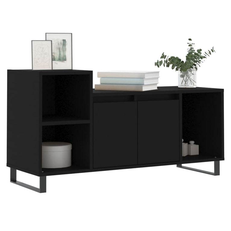 Tv-meubel 100x35x55 cm bewerkt hout zwart MeubelReus