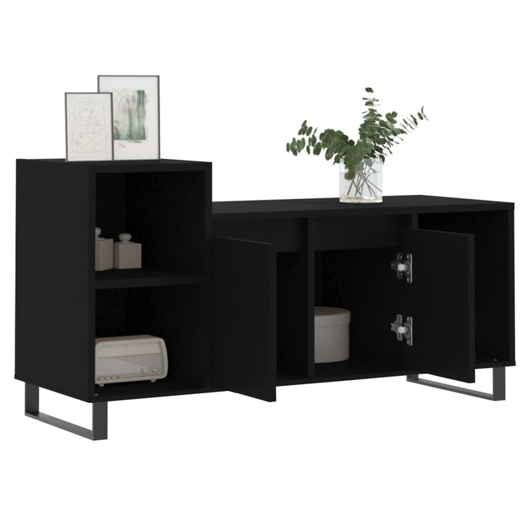 Tv-meubel 100x35x55 cm bewerkt hout zwart MeubelReus