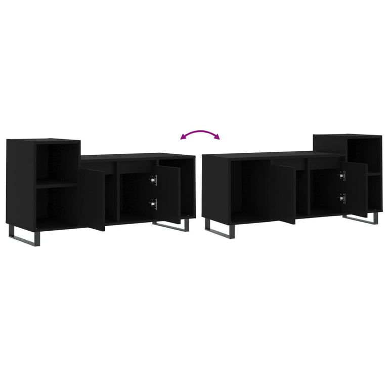 Tv-meubel 100x35x55 cm bewerkt hout zwart MeubelReus