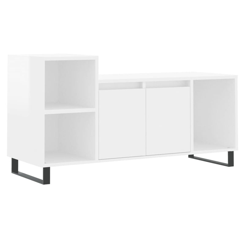 Tv-meubel 100x35x55 cm bewerkt hout hoogglans wit MeubelReus