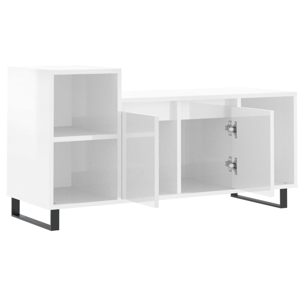Tv-meubel 100x35x55 cm bewerkt hout hoogglans wit MeubelReus
