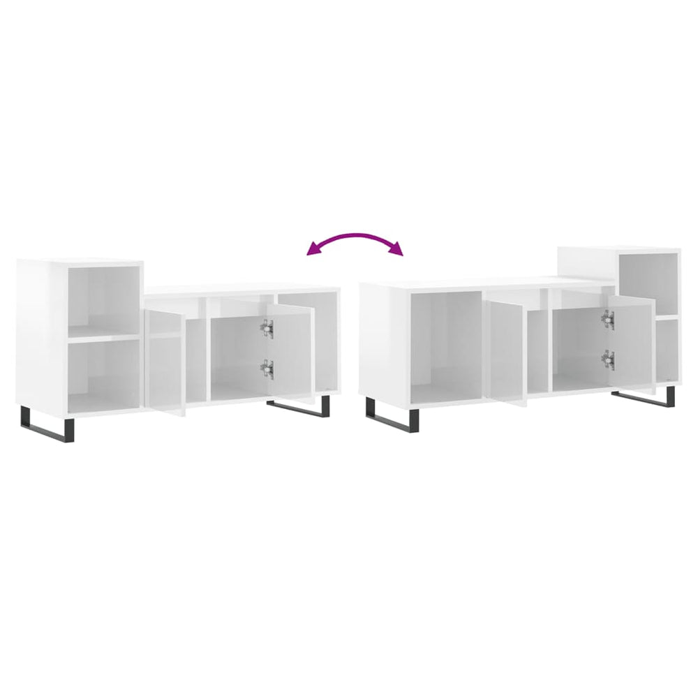 Tv-meubel 100x35x55 cm bewerkt hout hoogglans wit MeubelReus