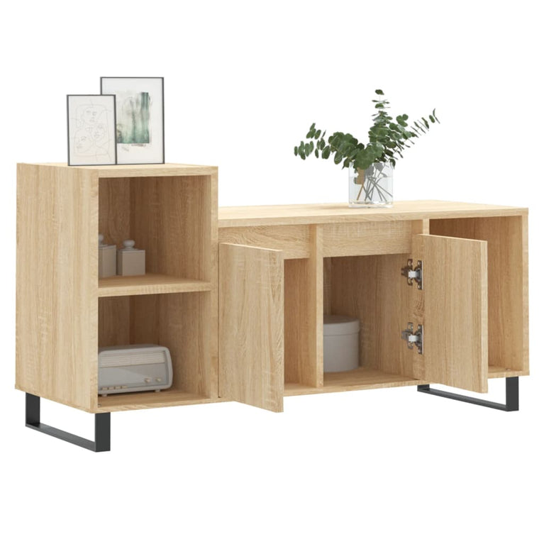 Tv-meubel 100x35x55 cm bewerkt hout sonoma eikenkleurig MeubelReus