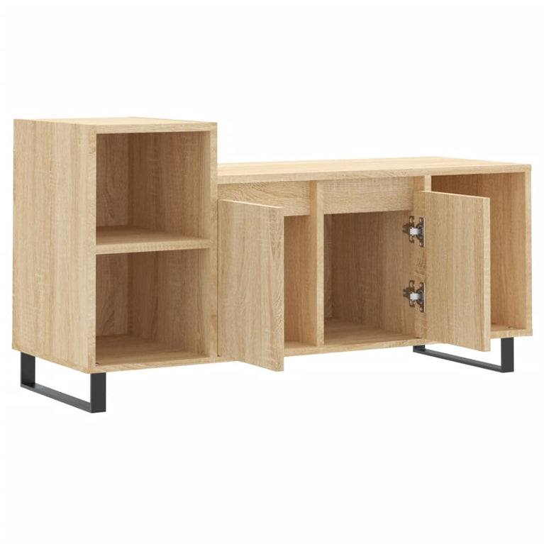 Tv-meubel 100x35x55 cm bewerkt hout sonoma eikenkleurig MeubelReus