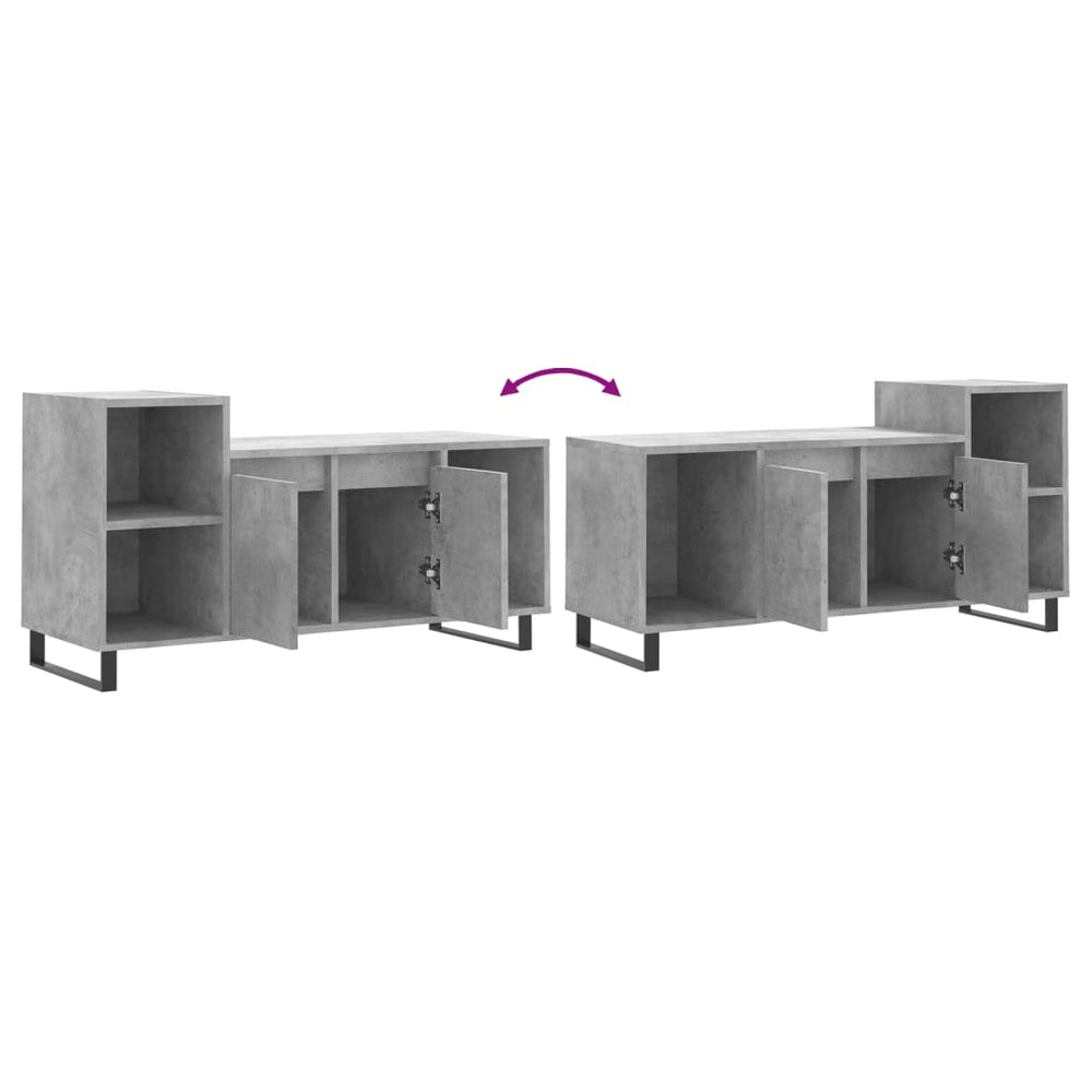 Tv-meubel 100x35x55 cm bewerkt hout betongrijs MeubelReus