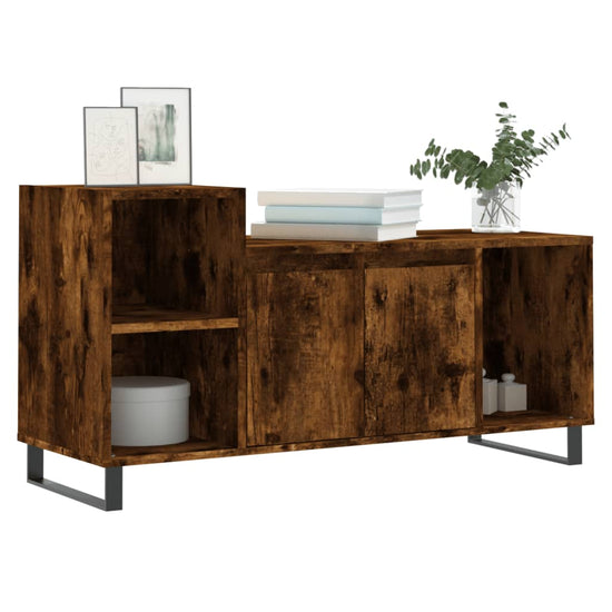 Tv-meubel 100x35x55 cm bewerkt hout gerookt eikenkleurig MeubelReus