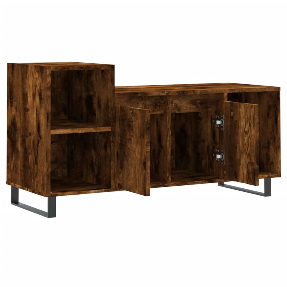Tv-meubel 100x35x55 cm bewerkt hout gerookt eikenkleurig MeubelReus