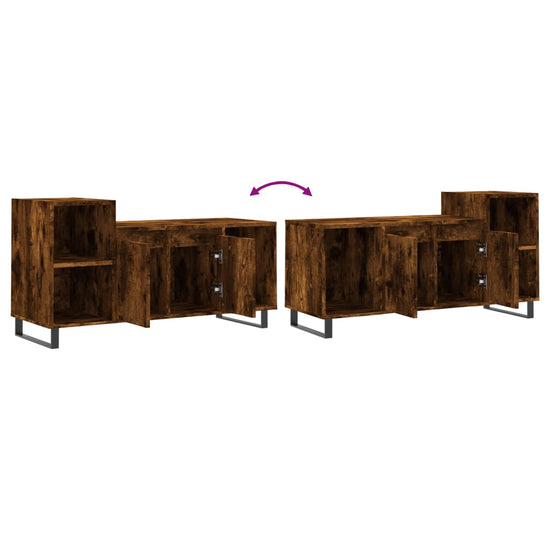 Tv-meubel 100x35x55 cm bewerkt hout gerookt eikenkleurig MeubelReus