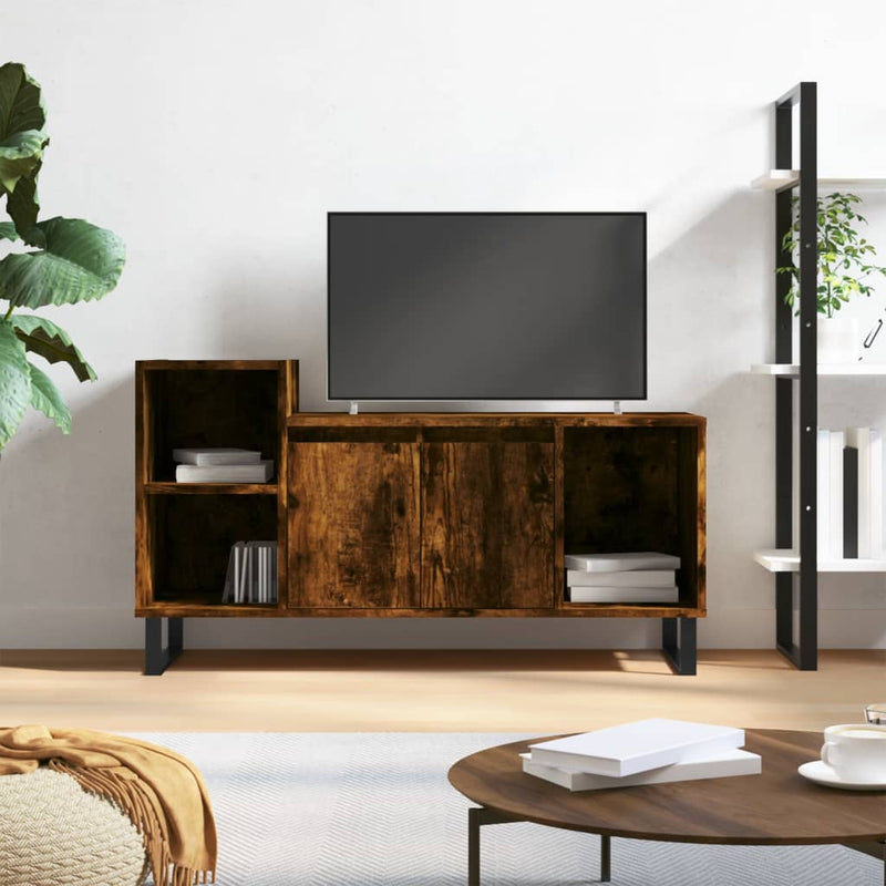 Tv-meubel 100x35x55 cm bewerkt hout gerookt eikenkleurig MeubelReus