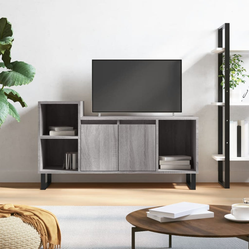 Tv-meubel 100x35x55 cm bewerkt hout grijs sonoma eikenkleurig MeubelReus