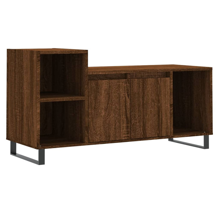 Tv-meubel 100x35x55 cm bewerkt hout bruin eikenkleur MeubelReus