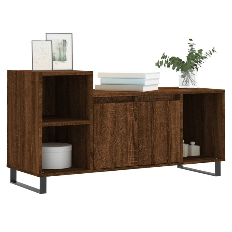 Tv-meubel 100x35x55 cm bewerkt hout bruin eikenkleur MeubelReus