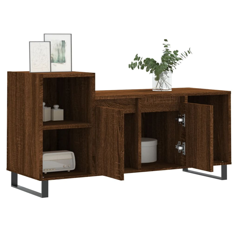 Tv-meubel 100x35x55 cm bewerkt hout bruin eikenkleur MeubelReus