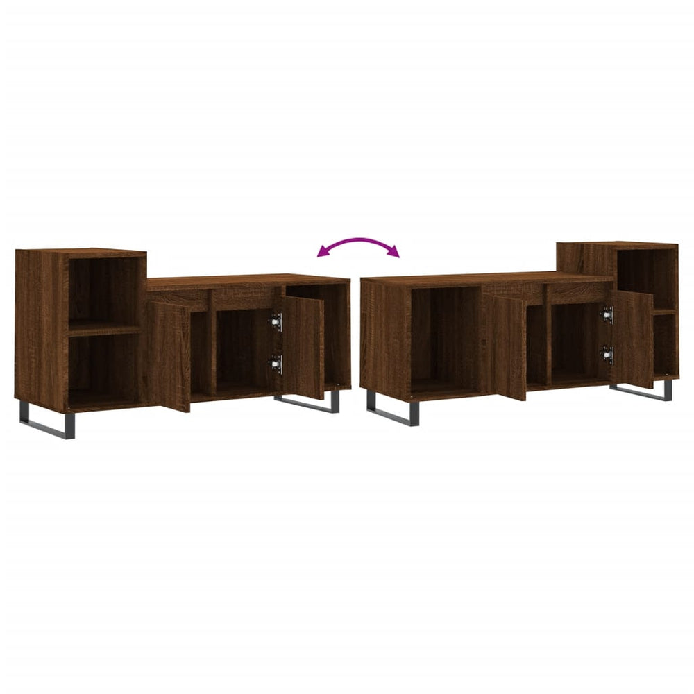 Tv-meubel 100x35x55 cm bewerkt hout bruin eikenkleur MeubelReus