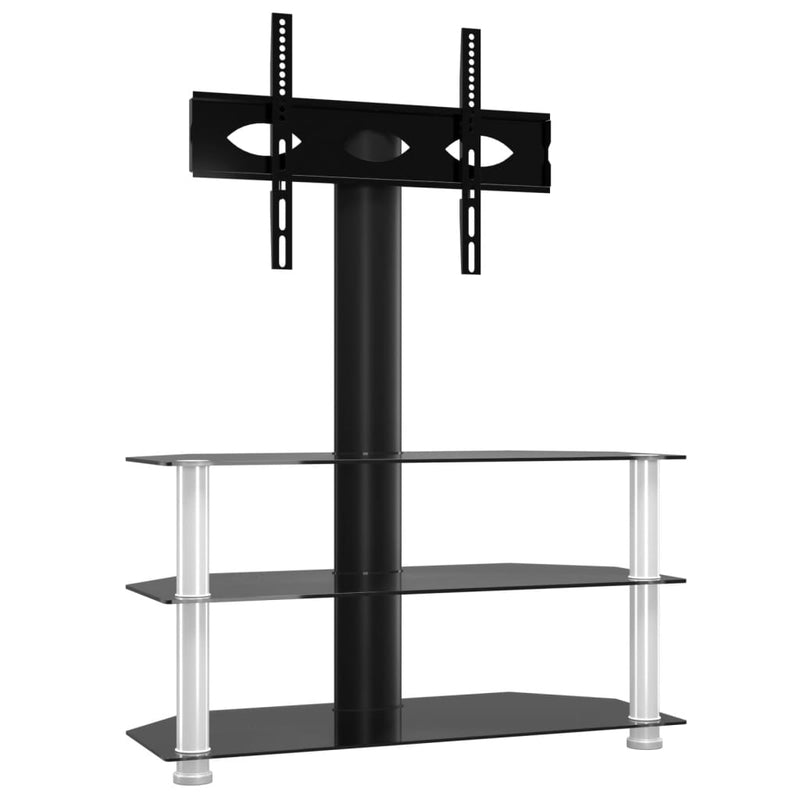 Tv-standaard hoek 3-laags voor 32-70 inch zwart en zilverkleur