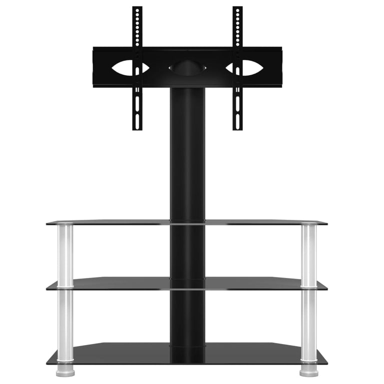 Tv-standaard hoek 3-laags voor 32-70 inch zwart en zilverkleur