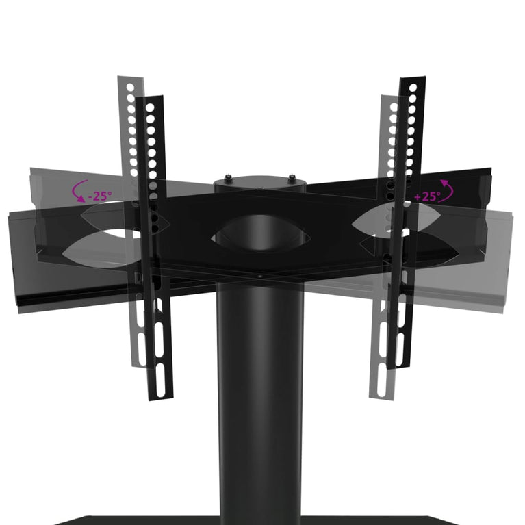 Tv-standaard hoek 3-laags voor 32-70 inch zwart en zilverkleur