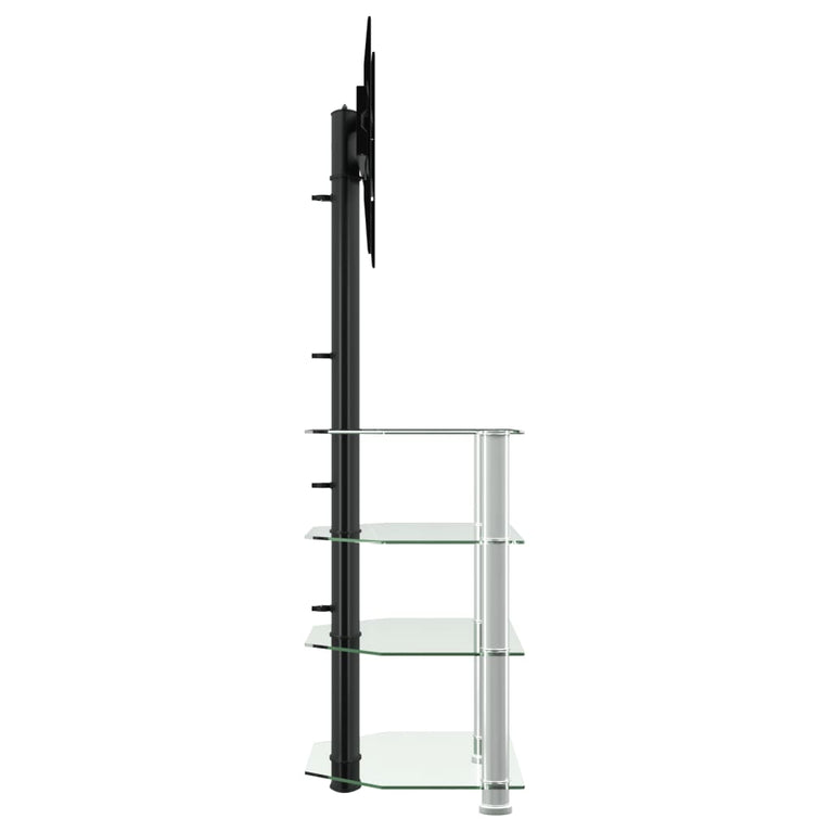 Tv-standaard hoek 4-laags voor 32-70 inch zwart en zilverkleur