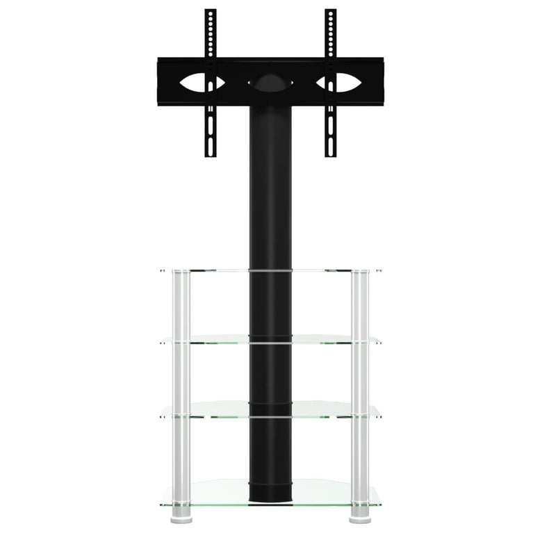 Tv-standaard hoek 4-laags voor 32-70 inch zwart en zilverkleur