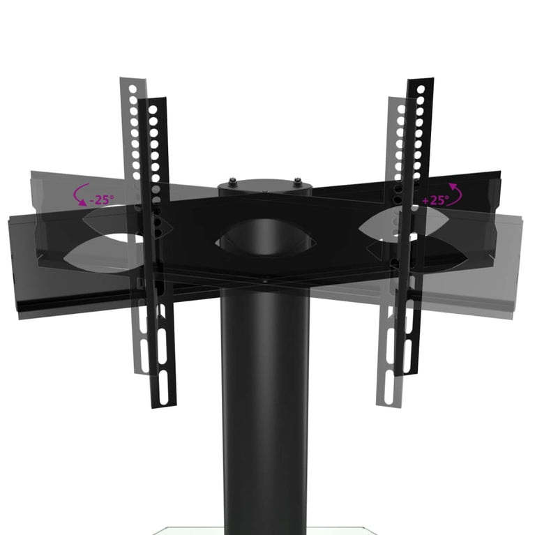 Tv-standaard hoek 4-laags voor 32-70 inch zwart en zilverkleur