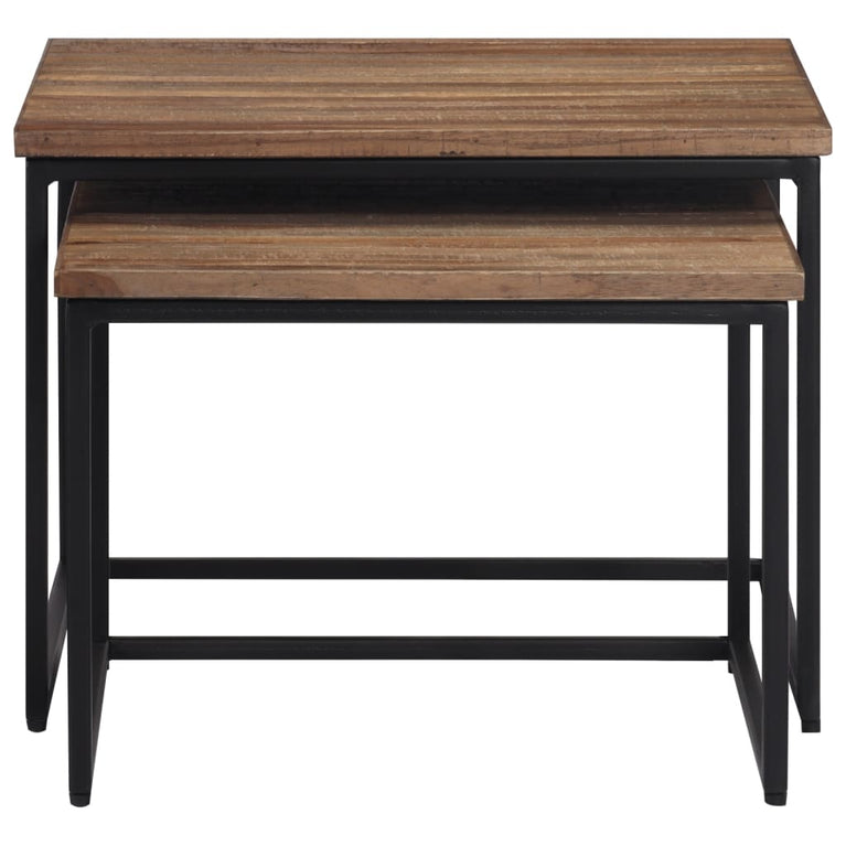 Tafeltjesset 2 st massief teakhout