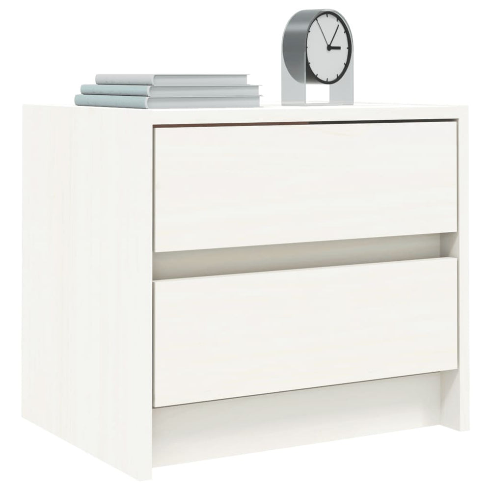 Nachtkastje 40x31x35,5 cm massief grenenhout wit MeubelReus