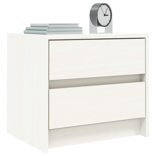Nachtkastje 40x31x35,5 cm massief grenenhout wit MeubelReus