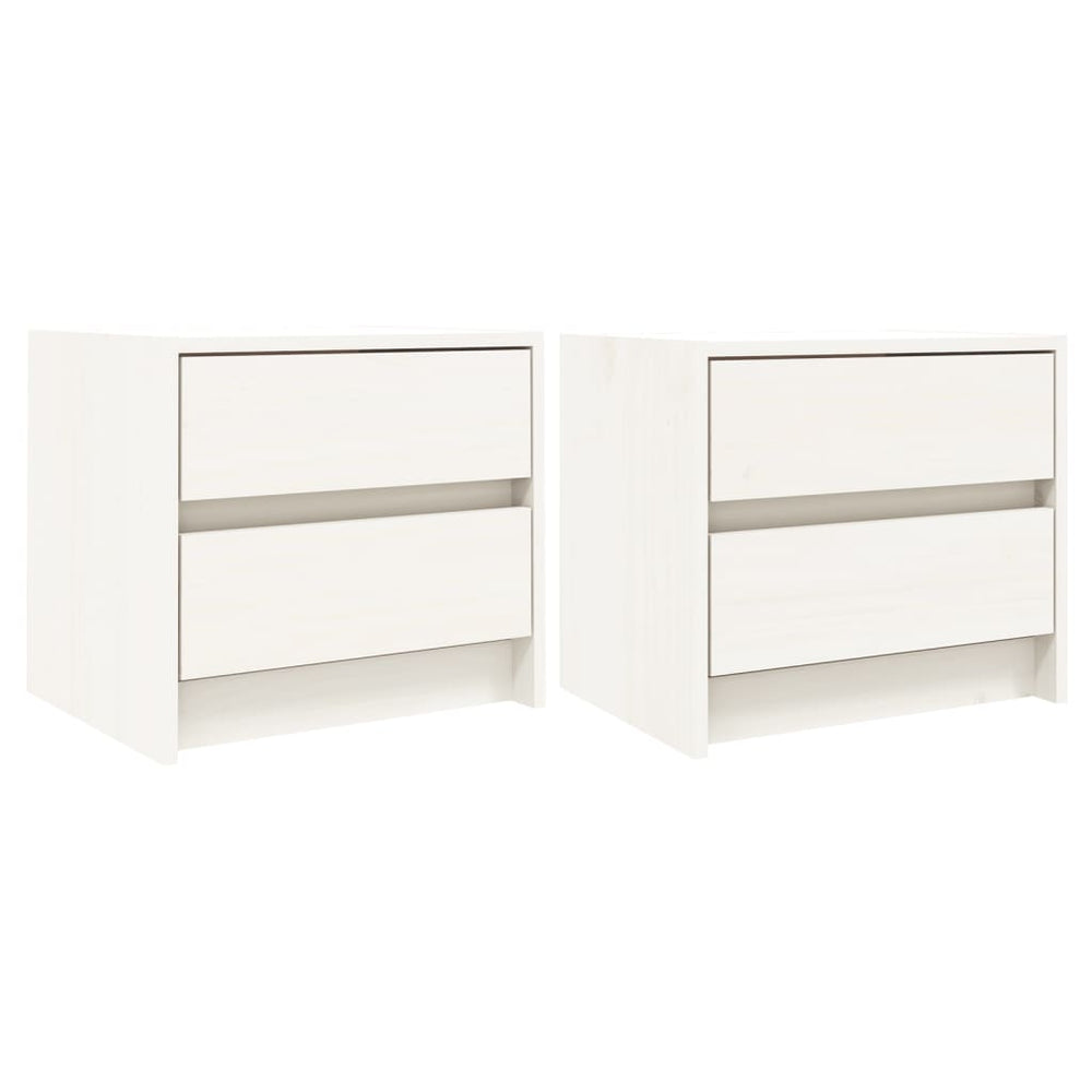 Nachtkastjes 2 st 40x31x35,5 cm massief grenenhout wit MeubelReus
